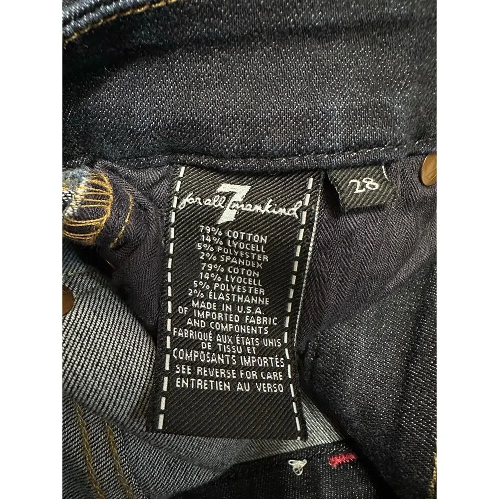 7 for‎ all mankind the mid rise ankle skinny jeans size 28